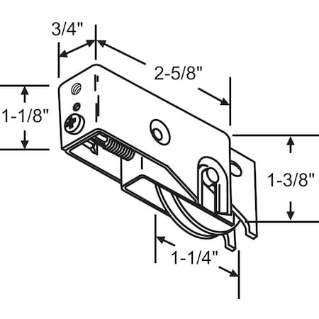 Strybuc 1 1/2 PATIO DOOR ROLLER ASSY 9-338NPB